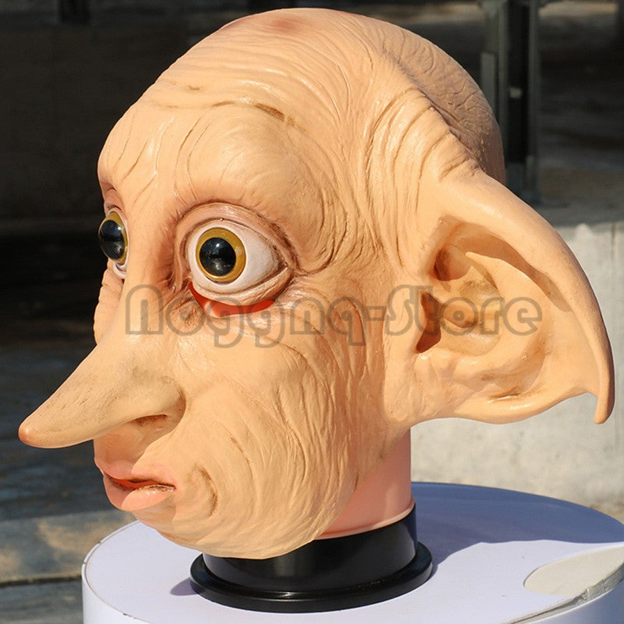 Cosplay Movie Character Big Ear Long Nose Dobby Elf Head Funny Halloween Mask Full Face Head Cover Carnival Party Costume Prop