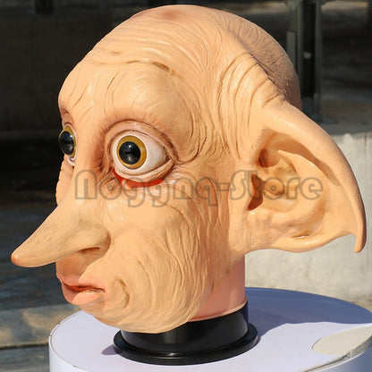 Cosplay Movie Character Big Ear Long Nose Dobby Elf Head Funny Halloween Mask Full Face Head Cover Carnival Party Costume Prop