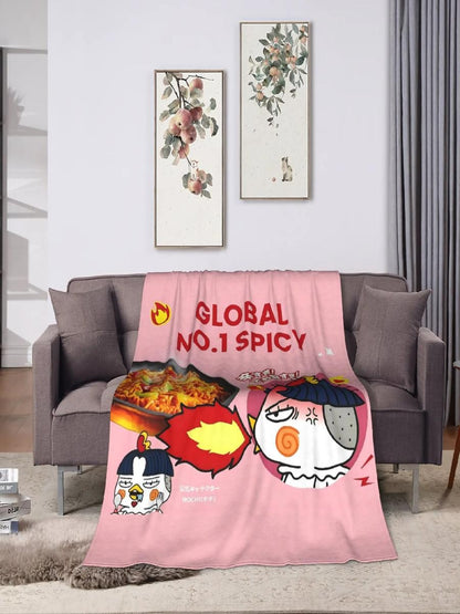Spicy Chicken Noodle Hot Buldak Blanket Soft Warm Throw for Living Room Travel Office Flannel Bedding Quality Bedspread Design