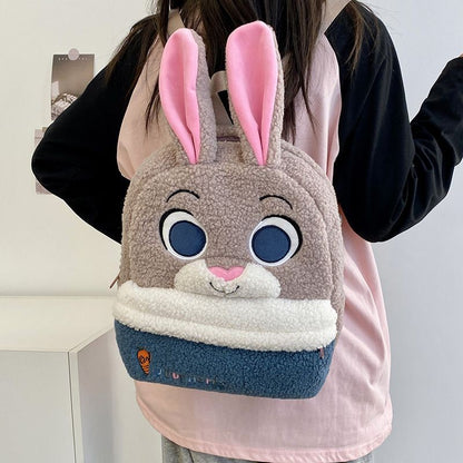 Mochila de pelúcia fofa Disney Nick e Judy, mochila de desenho animado ultraleve de grande capacidade, bolsa de boneca para estudantes, presente infantil