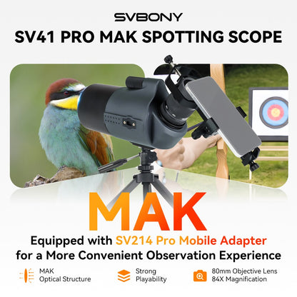 Telescópio/Luneta Compacto Svbony SV41Pro 28-84x80mm Mini Maksutov para Observação de Aves, Uso Terrestre e Astronômico