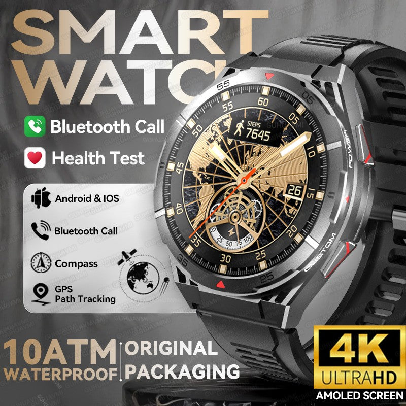 2025 AGPS New Men Smart Watch DIgital Military Sport Electronic Bluetooth 10 ATM Waterproof Diving Original Bracelet