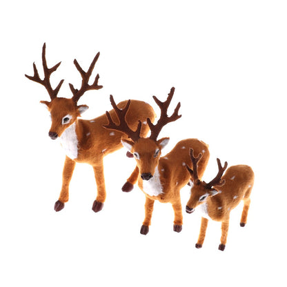 1pc 15cm/ 20cm/25cm New Cute Christmas Simulation Plush Plastic Reindeer Xmas Elk Plush Toy New Year Decorations