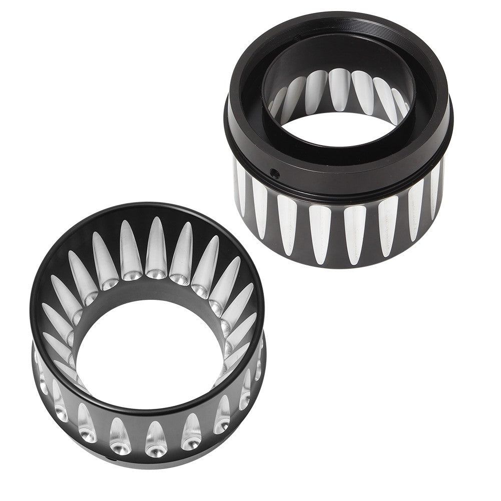 Motorcycle Pair Billet Aluminum Slip On 4.4" Exhaust Mufflers Tips End Caps For Harley CVO Touring Electra Glide 1995-2021