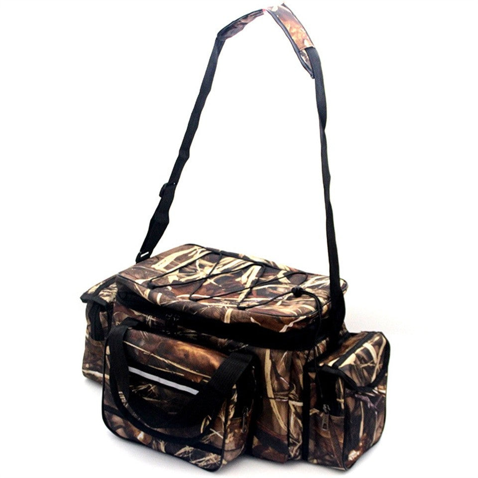 50*30*25cm Bolsa de Pesca Impermeável de Nylon Grande Capacidade Multiúso Bolsas de Ombro de Pesca de Duas Camadas para Atividades ao Ar Livre