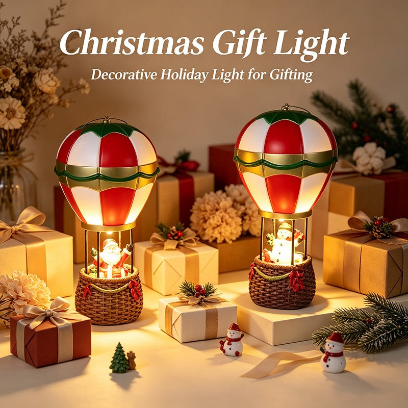 Christmas Glowing Ornaments Santa Claus Snowman Fireplace Resin LED Night Light Christmas Decoration Holiday Kids Toys Gift