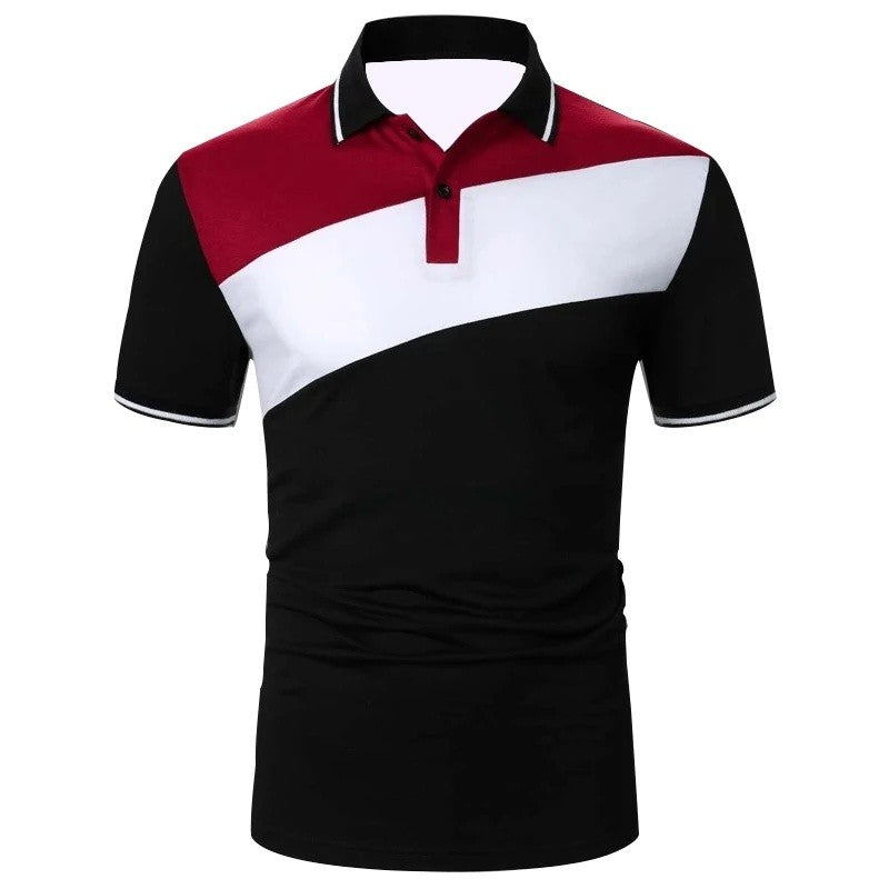 3D Print Color Block Polo Shirt For Men Colorful Striped Pattern T-Shirt Summer Casual Lapel Tops Loose Short Sleeve Street Tees