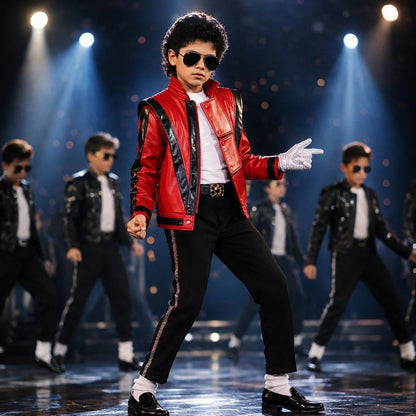 Classic Michael Joseph Jackson Leather Red Thrilling Jacket Halloween Birthday Gift Night Outwear