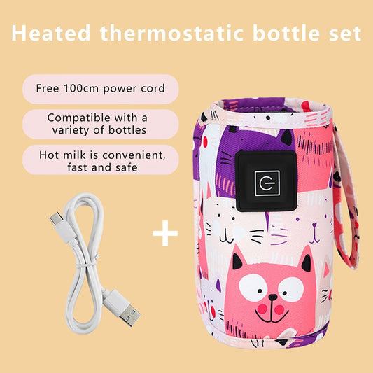 USB Milk Water Warmer Travel Stroller Insulated Bag Baby Nursing Bottle Heater Newborn Infant Portable Bottle Feeding Warmers