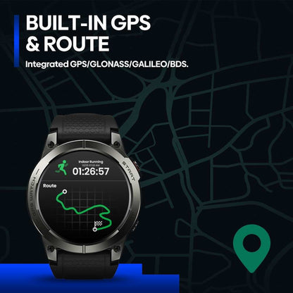 Zeblaze Stratos 3 PRO GPS Smart Watch 1.43" AMOLED Display Bluetooth Phone Calls Health Monitor Smartwatch Sports Route Display