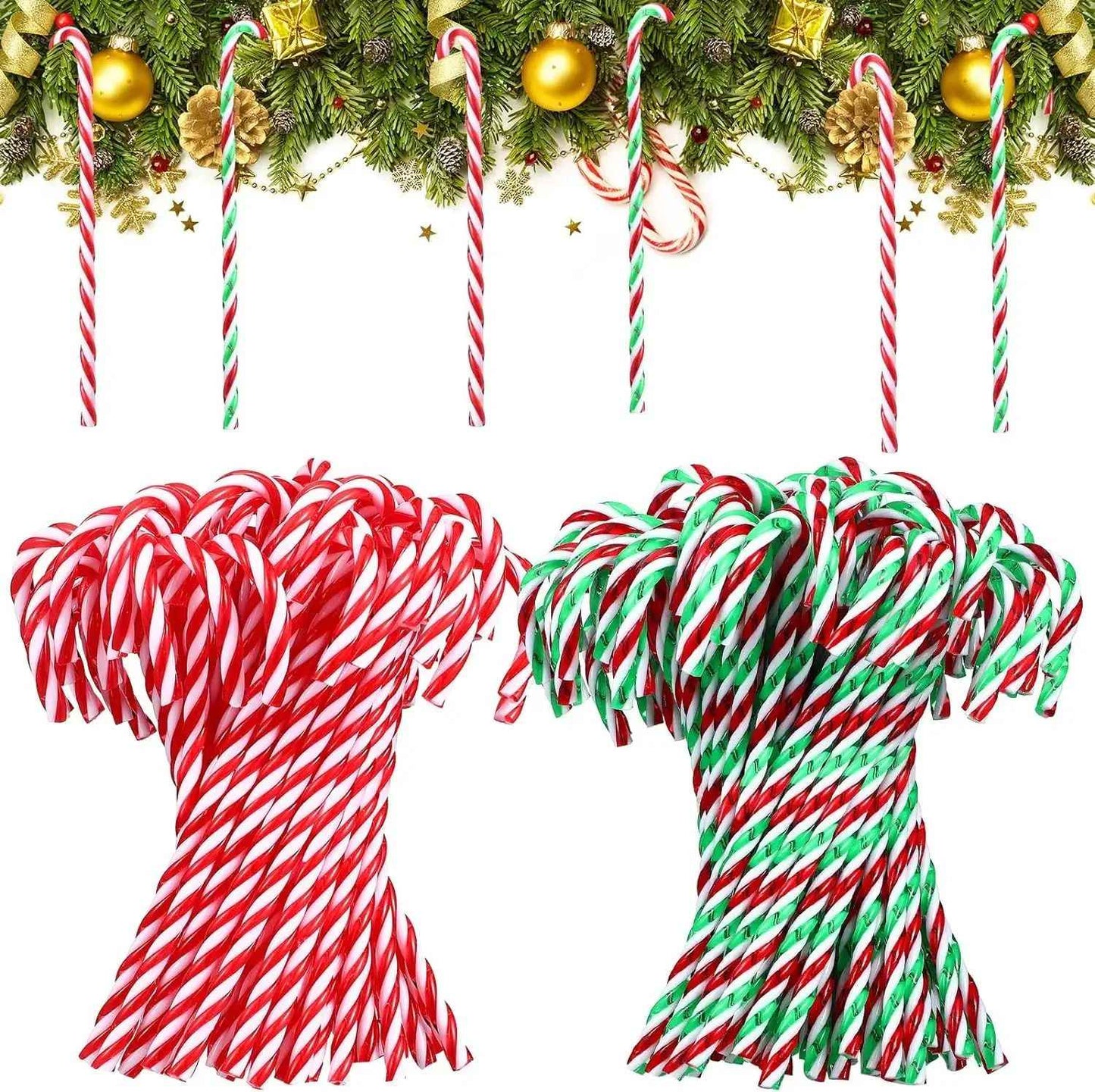 20pcs Christmas Candy Canes Acrylic Xmas Tree Hanging Crutch Pendant New Year  Party Home Decoration Ornaments Gifts