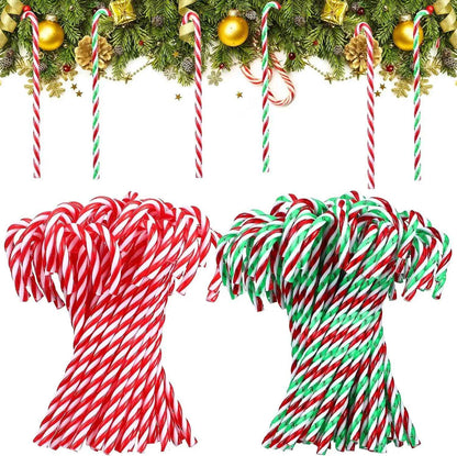 20pcs Christmas Candy Canes Acrylic Xmas Tree Hanging Crutch Pendant New Year  Party Home Decoration Ornaments Gifts