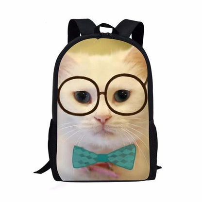 Mochilas de cadernos populares de gato da moda Mochilas escolares para alunos Mochilas para laptop de meninos/meninas à prova d'água de Oxford com estampa 3D