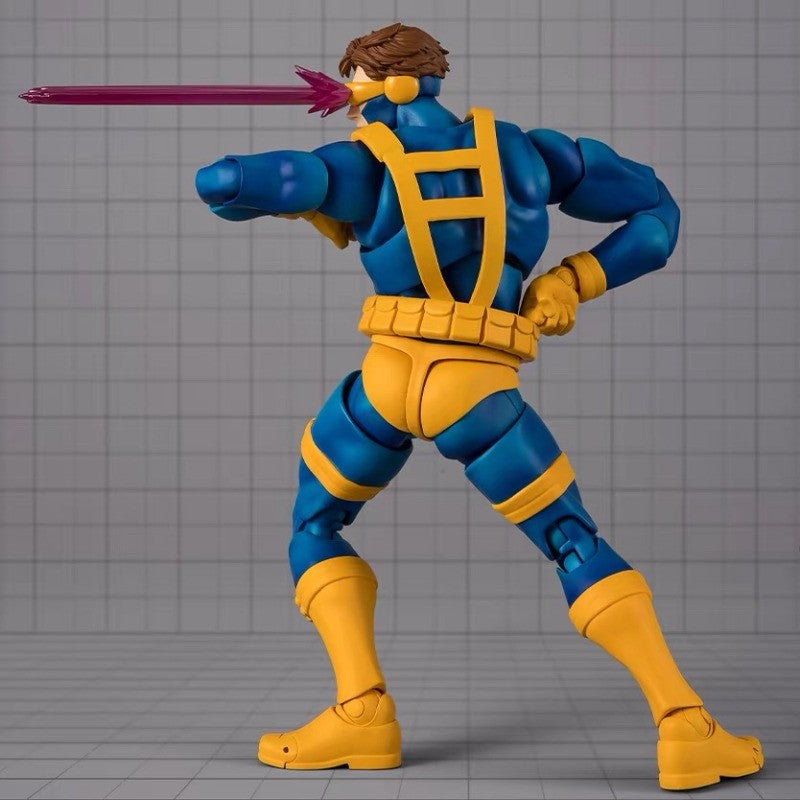 Bandai SHF Cyclops Laser Eye Boneco de Ação X-Men Marvel Vs Capcom Brinquedo Colecionável com Peças Intercambiáveis Efeitos de Explosão Óptica