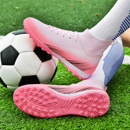 Men Fast Soccer Shoes Professional TF/FG Indoor Futsal Football Field Boot Unisex Society Cleats Long Spikes Sneaker Comfortable