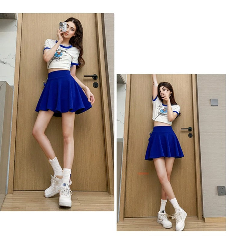 Bubble Short Skirt Women Half Skirt Anti Exposure High Waist Sun Underwear Hundred Pleats