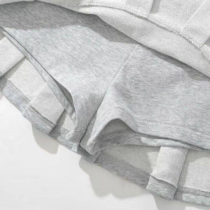 Rimocy Streetwear Y2K Gray Mini Skirts Women 2025 Summer Low Waist Pleated Short