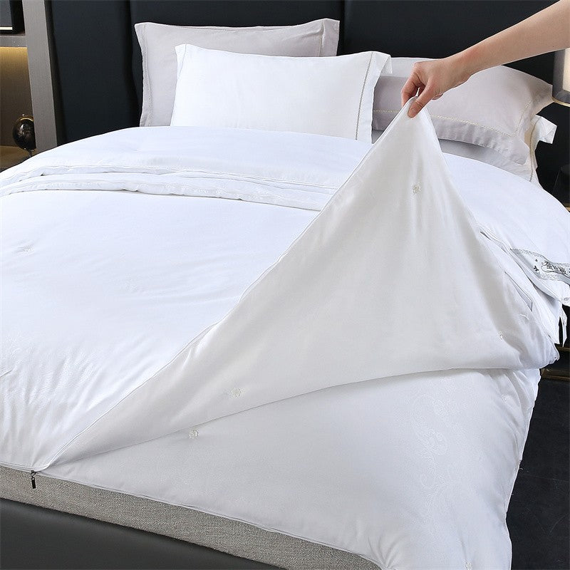 Edredom de Seda Natural Mulberry Luxuoso Queen King Size Acolchoado de Verão Inverno para Solteiro Casal Enchimento de Cama