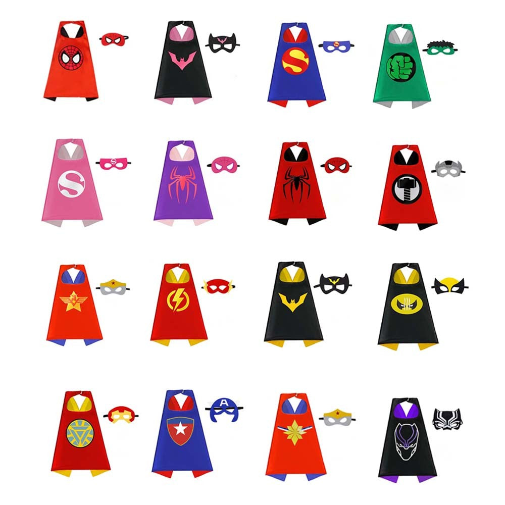 birthday Gifts Superhero Capes for Boy girl  Cartoon Dress Up Costumes Party Supplies Easter halloween cape cloak