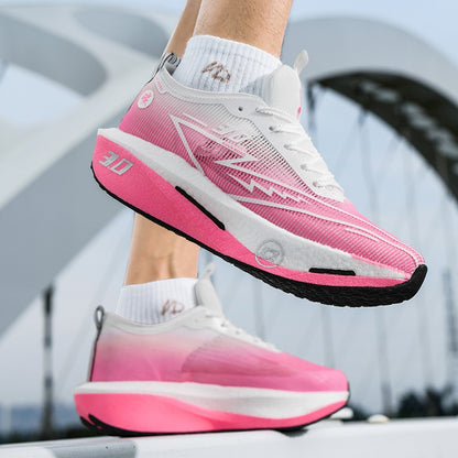 Tênis Masculino de Malha para Conforto 2025, Tênis de Corrida Masculino com Placa de Carbono 3.0, Amortecimento, Esportes, Treino, Corrida, Calçado Especializado para Corrida