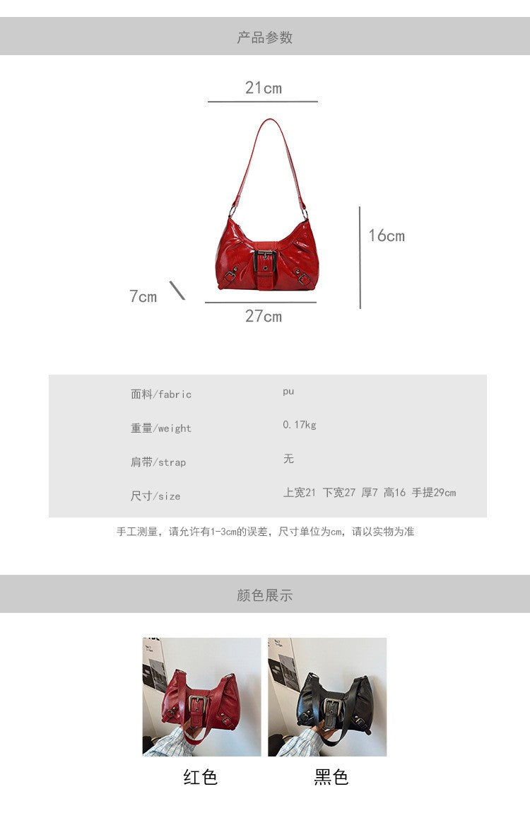 2025 Large Capacity Pleated New Retro Commuter Temperament Locomotive Do Old Style Underarm Shoulder Bag Women