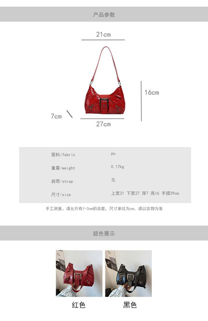 2025 Large Capacity Pleated New Retro Commuter Temperament Locomotive Do Old Style Underarm Shoulder Bag Women