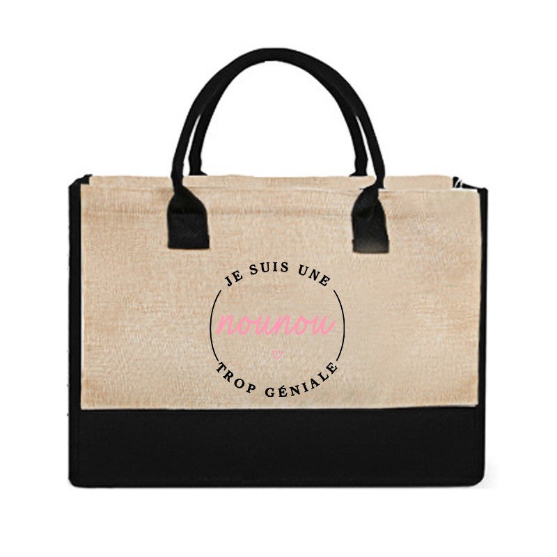 Text Printing Series Tote Bags Handbag Women's Beach Bags Reusable Large Capacity Shopping Bag for Lady