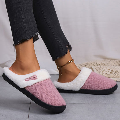 Platform Fluffy Slippers Women House Plush Fashion Designer Winter Shoes Ladies Flats Warm Home Casual Footwear Elegant Big Size