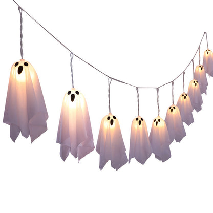 Luzes de Halloween de Fantasma, Guirlanda de Corda à Prova d'Água com 8 Modos, Decorações Internas e Externas para Festa, Casa Assombrada, Lareira, Varanda