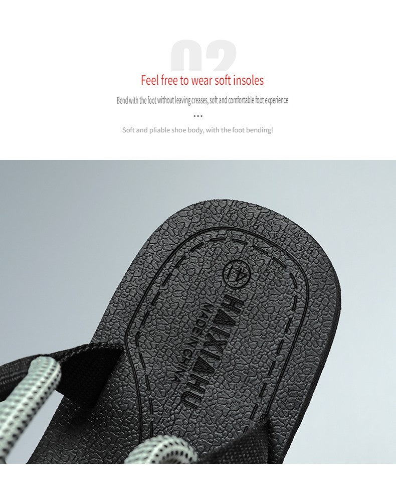 Summer Casual Durable Slippers,Men's Summer Slip-on Anti-slip Outdoor Casual Sandals,Flip-flops for The Beach with Open Toes
