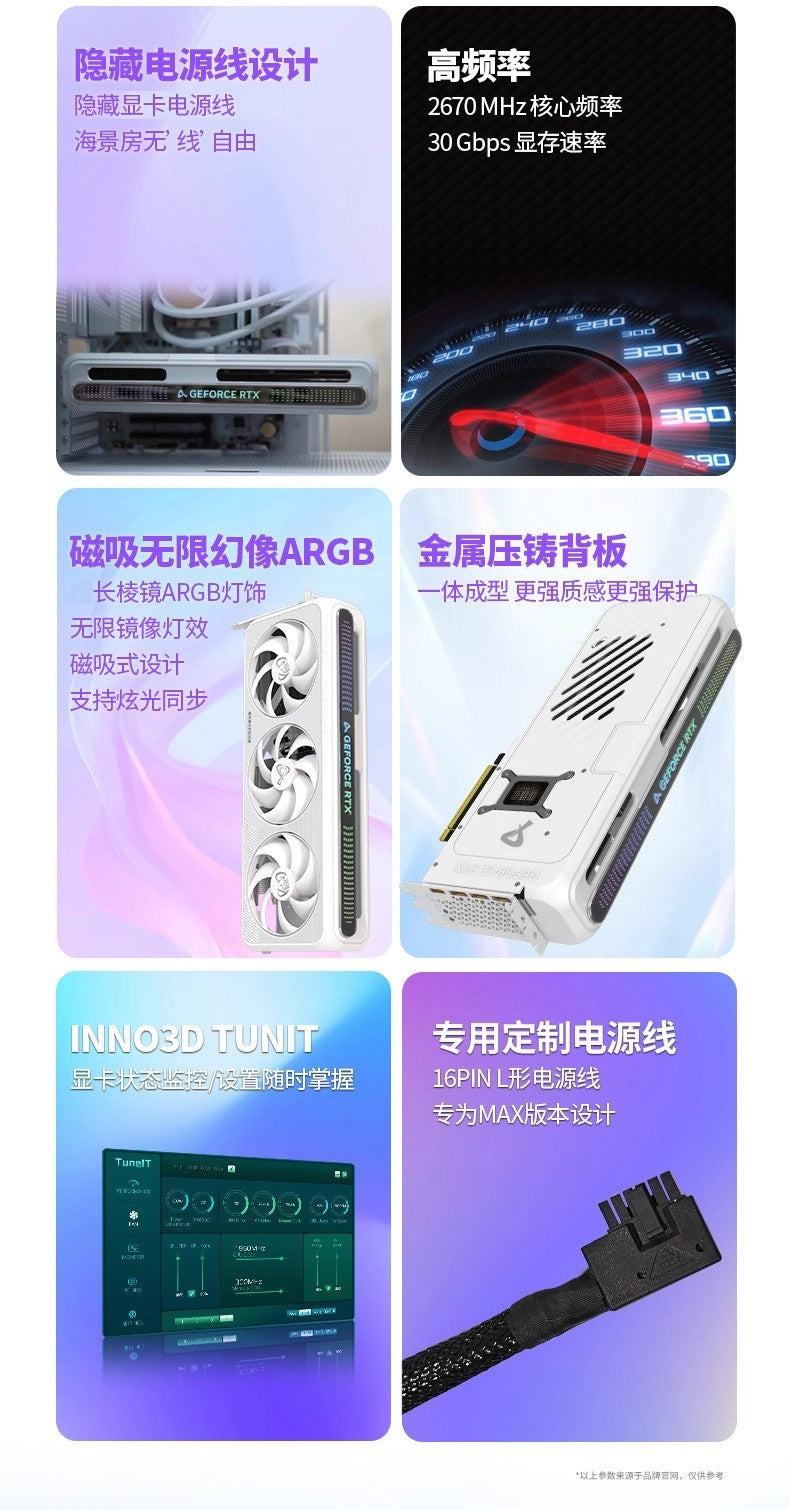 Esports Rebel RTX5080/5090D V2 White Desktop Computer Black Myth Wukong Game Independent Graphics Card