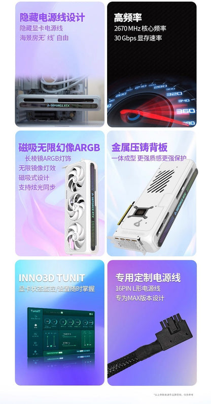 Esports Rebel RTX5080/5090D V2 White Desktop Computer Black Myth Wukong Game Independent Graphics Card