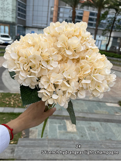 5 Heads Hydrangea Bouquet Silk Artificial Flowers for Party Wedding Living Room Decoration Accessories Home Decor Fake Flowers