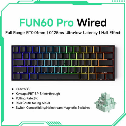 Akko MonsGeek FUN68 FUN60 PRO&MAX  HE Magnetic Keyboard 60% 65% Gaming Keyboards Rapid Trigger 8K Custom Keyboard Gamer Esports