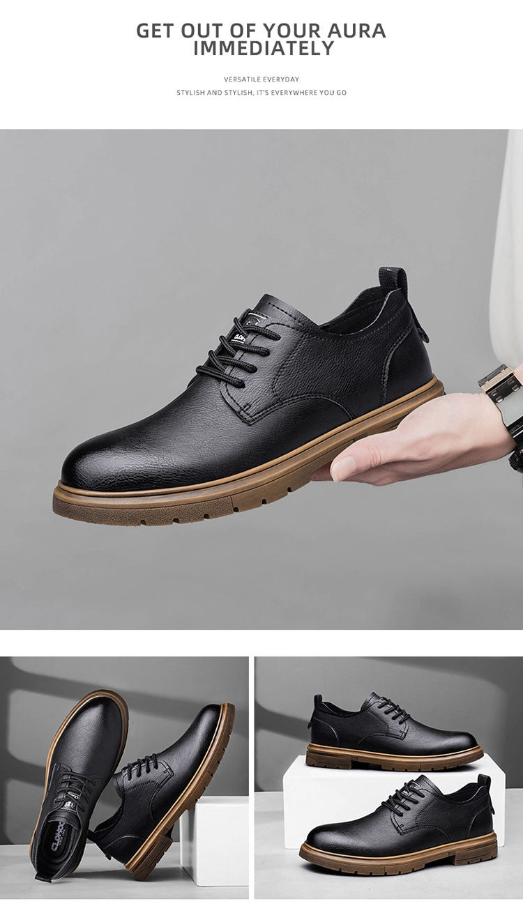 52/2000  CLOHOO handmade men's shoes business casual leather shoes breathable soft sole comfortable classic lace-up men's shoes