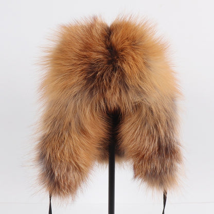 2025 Novo Chapéu Feminino Ushanka Russo de Pele de Raposa Natural Inverno Grosso Quente Orelhas Moda Chapéu Bomber Senhora Gorro Genuíno de Pele de Raposa Real