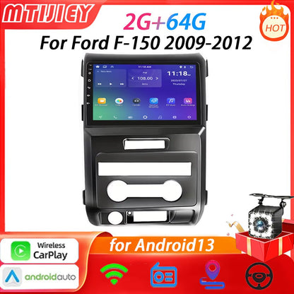 Rádio Estéreo Automotivo Android13 9" Para Ford F150 P415 Raptor 2009-2012 Multimídia Áudio GPS Carplay Android Auto Unidade Central