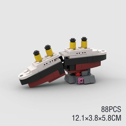 Titanic Parte ao Meio RMS Cruzeiro Naufragado Blocos de Montar Moc Navio Barco Modelo Plástico 3D DIY Barco a Vapor Presentes Brinquedos Infantis Filme da Cidade