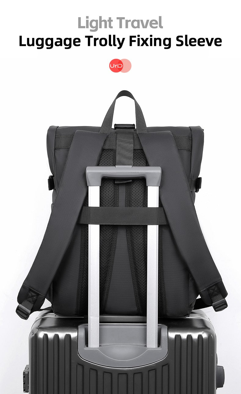 Men's Backpack Roll Top Bag Waterproof Laptop Compartment for Work Travel School Bag Hiking Bookbag Mens Gifts