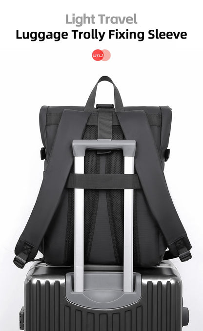 Men's Backpack Roll Top Bag Waterproof Laptop Compartment for Work Travel School Bag Hiking Bookbag Mens Gifts