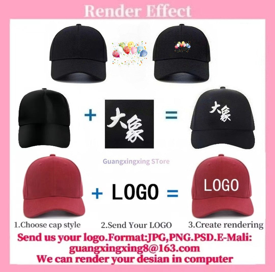 Customized logo baseball cap with the same design for men and women DIY picture printing custom 3D embroidery hat wholesale