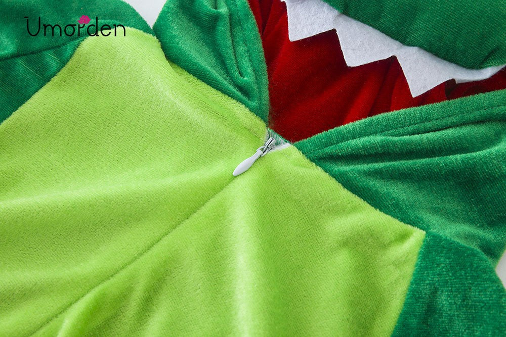 Cute Child Dinosaur Kugurumi Costume Cosplay Boys 2-4T 4-8Y Green Black Kindergarten School Party Game Role Play Suit Umorden