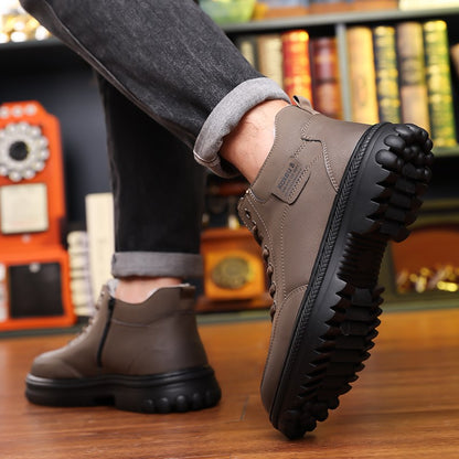 Botas de neve masculinas de inverno 2025: forradas, acolchoadas, antiderrapantes, resistentes ao desgaste e simples para viagens ao ar livre.