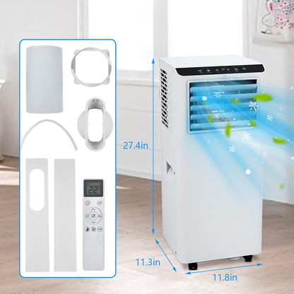 Ar-Condicionado Portátil 8000 BTU, Unidade de AC Portátil com Controle Remoto, Display Digital/Timer de 24 Horas, Resfria/Ventila/Desumidifica para Quarto