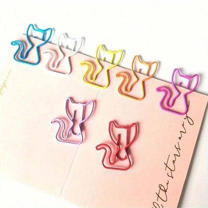 20/40/50Pcs Metal Paper Clips Cat Dog Musical Notes Assorted Color Paperclips Bookmark Teacher Students Office Supplies