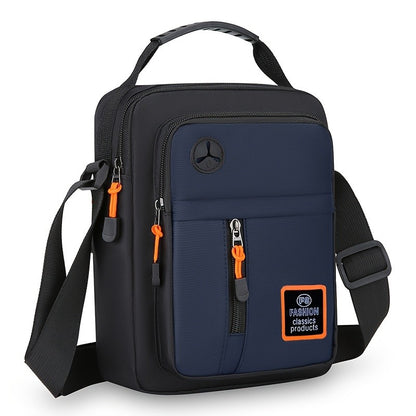 Stylish Men's Crossbody Bag with Headphone Jack, Multiple Pockets, Adjustable Strap, Ideal for Casual, Vacation Travel, Holiday