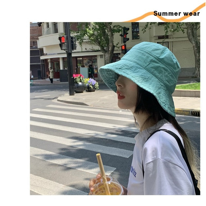 Korean style Hat Women's Summer Face Slimming Sunshade Hat Casual Cotton bucket Cap ????? ?? ?????? ???????