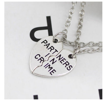 Colar de 2pçs/conjunto Colar com Pingente de Coração Quebrado Colar Masculino e Feminino Melhores Amigas BFF Amizade Aniversário Presente Joias