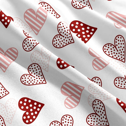 3pcs Love Print ultra-fine fiber Fitted Bed Sheet Pillowcase Set Skin Friendly Breathable Queen size bed sheet Mattress Cover