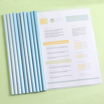 10pcs Transparent File Document Thicken Draw Rod A4 Folder Test Paper Storage Bag Clip Office Folder Organizer Office Supplies